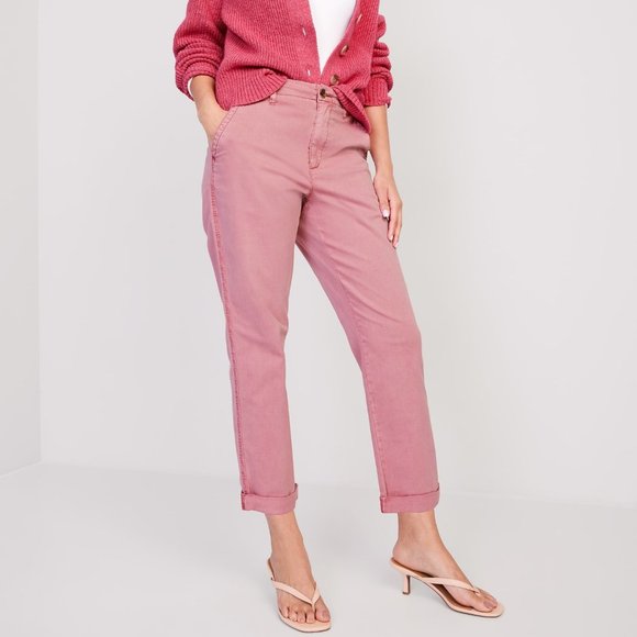 (NWT) Old Navy - rose pink high waisted chino pants (large) - Picture 4 of 4